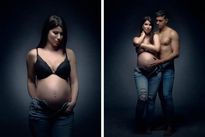 Fotos de embarazada modernas en estudio de Leganés